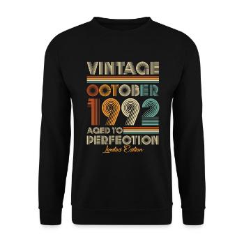 Vintage Aged To Perfection October 1992 - Unisex Sweatshirt - black - Front - Alina (178cm) & Michal (187cm)