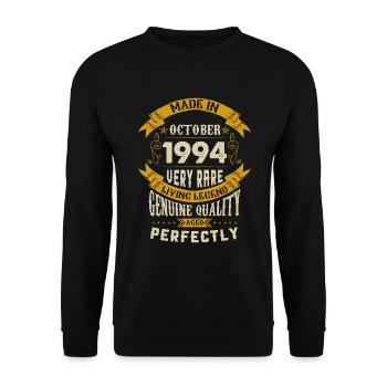 Octobre 1994 Vintage Anniversaire - Sweat-shirt Unisexe - noir - Devant - Alina (178cm) & Michal (187cm)