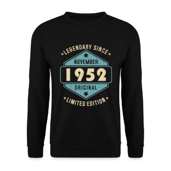 Novembre 1952 Vintage Retro Anniversaire - Sweat-shirt Unisexe - noir - Devant - Alina (178cm) & Michal (187cm)