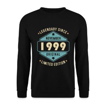 Novembre 1999 Vintage Retro Anniversaire - Sweat-shirt Unisexe - noir - Devant - Alina (178cm) & Michal (187cm)
