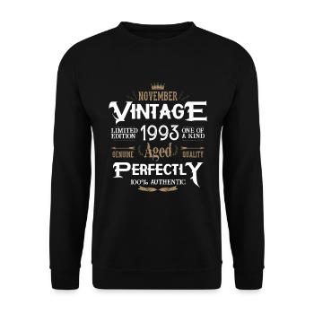 Novembre 1993 naissance Legends Birthday - Sweat-shirt Unisexe - noir - Devant - Alina (178cm) & Michal (187cm)