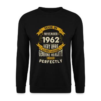 Novembre 1962 Millésime anniversaire - Sweat-shirt Unisexe - noir - Devant - Alina (178cm) & Michal (187cm)