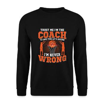 citations basket - trust me the coach - Sweat-shirt Unisexe - noir - Devant - Alina (178cm) & Michal (187cm)