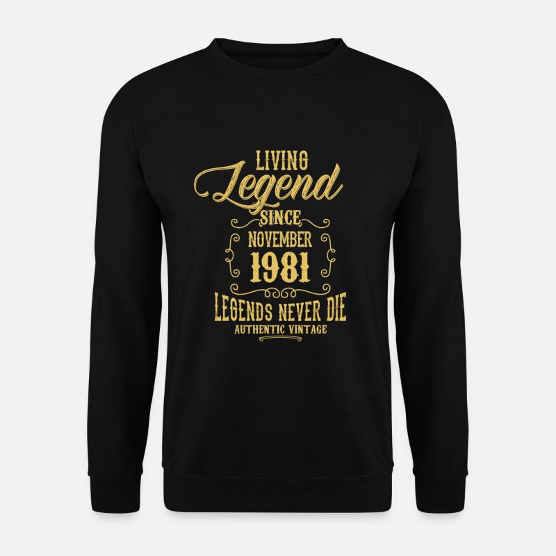 November 1981 Vintage Jahrgang Geburtstag - Unisex Pullover - Schwarz