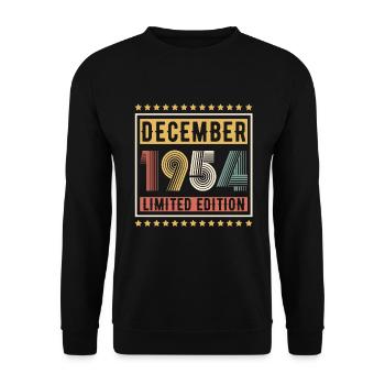 Millésime Décembre 1954 Edition Limitée Anniversaire - Sweat-shirt Unisexe - noir - Devant - Alina (178cm) & Michal (187cm)