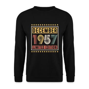 Millésime Décembre 1957 Edition Limitée Anniversaire - Sweat-shirt Unisexe - noir - Devant - Alina (178cm) & Michal (187cm)