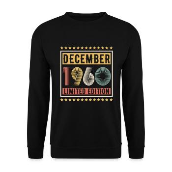 Millésime Décembre 1960 Edition Limitée Anniversaire - Sweat-shirt Unisexe - noir - Devant - Alina (178cm) & Michal (187cm)