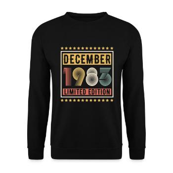 Millésime Décembre 1983 Edition Limitée Anniversaire - Sweat-shirt Unisexe - noir - Devant - Alina (178cm) & Michal (187cm)