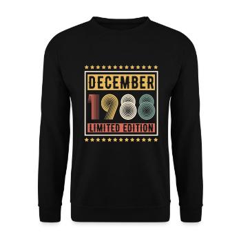 Millésime Décembre 1988 Edition Limitée Anniversaire - Sweat-shirt Unisexe - noir - Devant - Alina (178cm) & Michal (187cm)