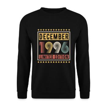 Millésime Décembre 1996 Edition Limitée Anniversaire - Sweat-shirt Unisexe - noir - Devant - Alina (178cm) & Michal (187cm)