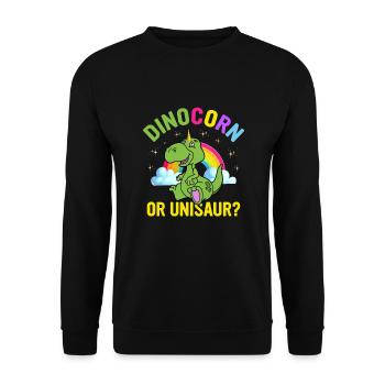 Funny Cute Dinosaur Unicorn - Dinocorn ou unisaure - Sweat-shirt Unisexe - noir - Devant - Alina (178cm) & Michal (187cm)