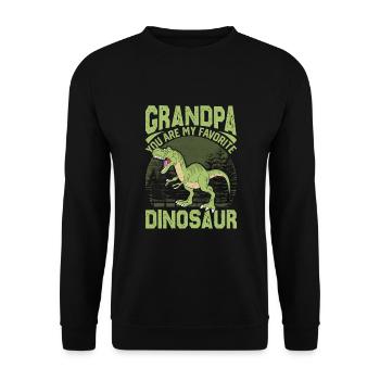 Dinosaur Grandpa - Pops - My Favorite Dinosaur - Sweat-shirt Unisexe - noir - Devant - Alina (178cm) & Michal (187cm)
