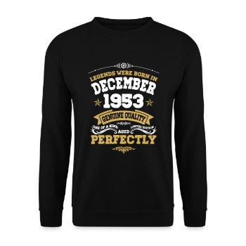 Millésime parfaitement vieilli décembre 1953 - Sweat-shirt Unisexe - noir - Devant - Alina (178cm) & Michal (187cm)