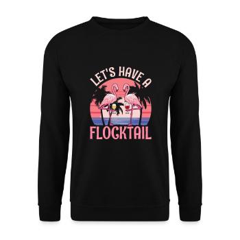 Let's have a flocktail - flamingo - Unisex Sweatshirt - black - Front - Alina (178cm) & Michal (187cm)