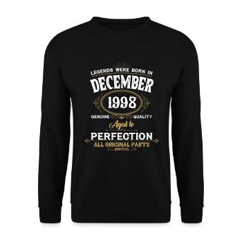 Born December 1998 Birthday Gift - Unisex Sweatshirt - black - Front - Alina (178cm) & Michal (187cm)