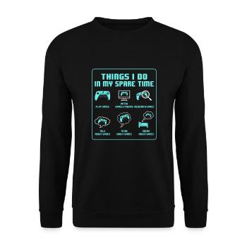 Großartiger Gamer - Unisex Pullover - Schwarz - Vorne - Alina (178cm) & Michal (187cm)