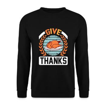 Give Thanks - Unisex Sweatshirt - black - Front - Alina (178cm) & Michal (187cm)