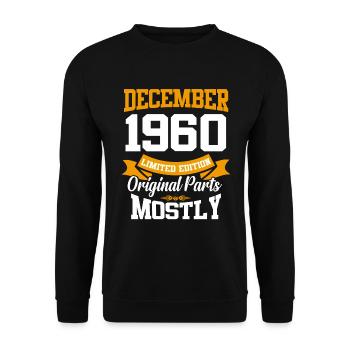 Décembre 1960 Cadeau d’anniversaire vintage - Sweat-shirt Unisexe - noir - Devant - Alina (178cm) & Michal (187cm)