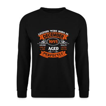 Legends were born in December 1955 - Unisex Sweatshirt - black - Front - Alina (178cm) & Michal (187cm)