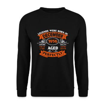 Legends Were Born In December 1956 - Unisex Pullover - Schwarz - Vorne - Alina (178cm) & Michal (187cm)