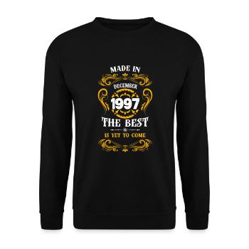 Fabriqué en décembre 1997 Le meilleur - Sweat-shirt Unisexe - noir - Devant - Alina (178cm) & Michal (187cm)