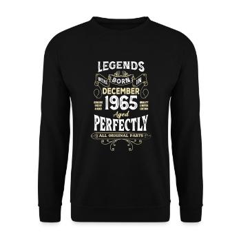 Legends Were Born In December 1965 Birthday - Unisex Pullover - Schwarz - Vorne - Alina (178cm) & Michal (187cm)