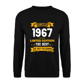 Dezember 1967 Geburtstagsgeschenk - Unisex Pullover - Schwarz - Vorne - Alina (178cm) & Michal (187cm)