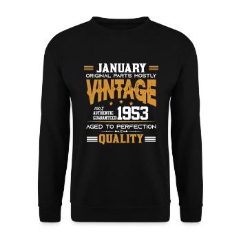 Vintage Aged To Perfection January 1953 - Unisex Sweatshirt - black - Front - Alina (178cm) & Michal (187cm)