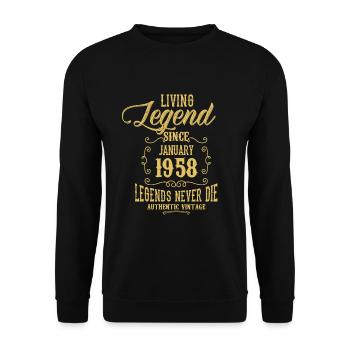 Living Legend since January 1958 - Unisex Sweatshirt - black - Front - Alina (178cm) & Michal (187cm)