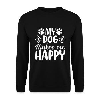 My Dog Makes Me Happy - Unisex Sweatshirt - black - Front - Alina (178cm) & Michal (187cm)