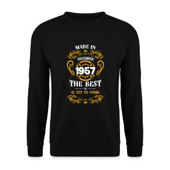 Fabriqué en janvier 1957 Le meilleur - Sweat-shirt Unisexe - noir - Devant - Alina (178cm) & Michal (187cm)