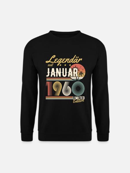 Legendär Seit Januar 1960 Geburtstag Geschenk - Unisex Pullover - Schwarz