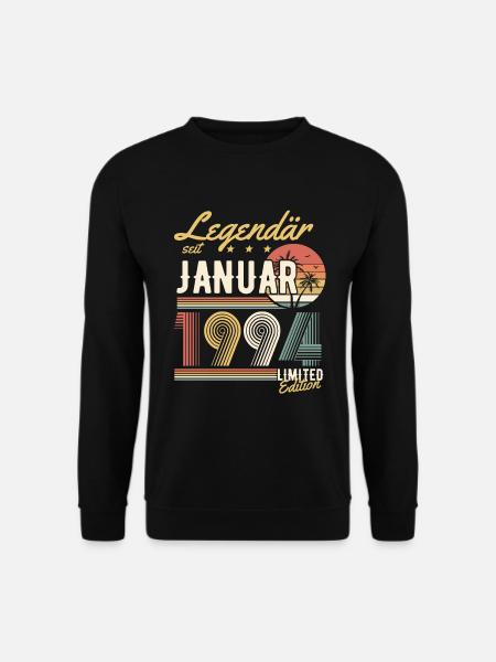 Legendär Seit Januar 1994 Geburtstag Geschenk - Unisex Pullover - Schwarz