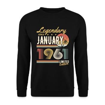 Legendary Since January 1961 Limited Edition - Unisex Pullover - Schwarz - Vorne - Alina (178cm) & Michal (187cm)