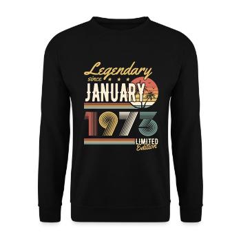 Legendary Since January 1973 Limited Edition - Unisex Pullover - Schwarz - Vorne - Alina (178cm) & Michal (187cm)