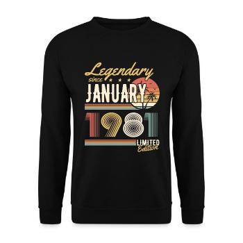 Légendaire depuis janvier 1981 Edition Limitée - Sweat-shirt Unisexe - noir - Devant - Alina (178cm) & Michal (187cm)