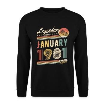 Légendaire depuis janvier 1981 Edition Limitée - Sweat-shirt Unisexe - noir - Devant - Alina (178cm) & Michal (187cm)