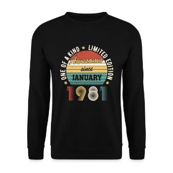 Génial depuis janvier 1981 édition limitée - Sweat-shirt Unisexe - noir - Devant - Alina (178cm) & Michal (187cm)