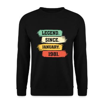 Légende depuis janvier 1981 Edition Limitée - Sweat-shirt Unisexe - noir - Devant - Alina (178cm) & Michal (187cm)