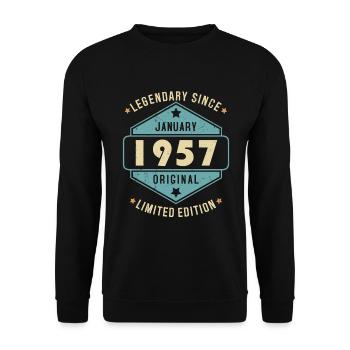 Legendary Since January 1957 Limited Edition - Unisex Pullover - Schwarz - Vorne - Alina (178cm) & Michal (187cm)