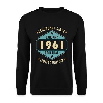 Legendary Since January 1961 Limited Edition - Unisex Pullover - Schwarz - Vorne - Alina (178cm) & Michal (187cm)