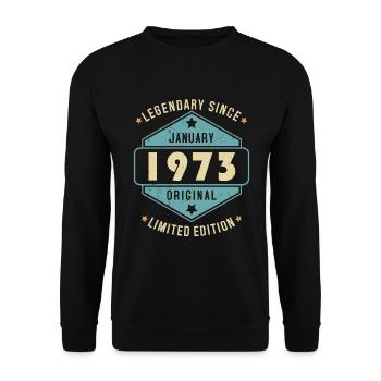 Legendary Since January 1973 Limited Edition - Unisex Pullover - Schwarz - Vorne - Alina (178cm) & Michal (187cm)