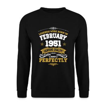 Vintage Aged To Perfection February 1951 - Unisex Sweatshirt - black - Front - Alina (178cm) & Michal (187cm)
