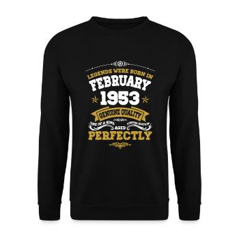 Vintage Aged To Perfection February 1953 - Unisex Sweatshirt - black - Front - Alina (178cm) & Michal (187cm)