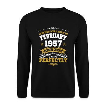 Vintage Aged To Perfection February 1957 - Unisex Sweatshirt - black - Front - Alina (178cm) & Michal (187cm)