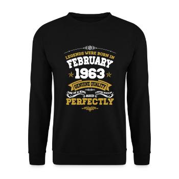 Vintage Aged To Perfection February 1963 - Unisex Sweatshirt - black - Front - Alina (178cm) & Michal (187cm)