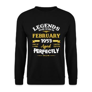 Vintage Aged To Perfection February 1953 - Unisex Sweatshirt - black - Front - Alina (178cm) & Michal (187cm)
