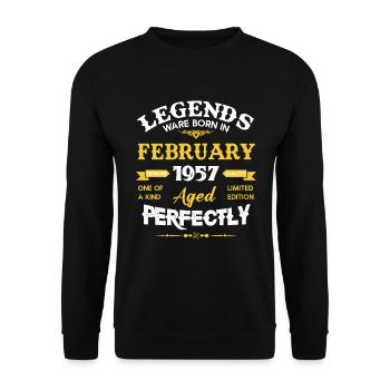 Vintage Aged To Perfection February 1957 - Unisex Sweatshirt - black - Front - Alina (178cm) & Michal (187cm)