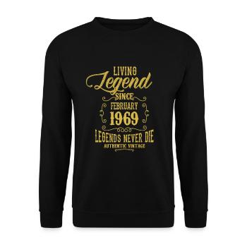 Living Legend since February 1969 - Unisex Sweatshirt - black - Front - Alina (178cm) & Michal (187cm)