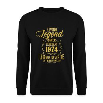 Living Legend since February 1974 - Unisex Pullover - Schwarz - Vorne - Alina (178cm) & Michal (187cm)